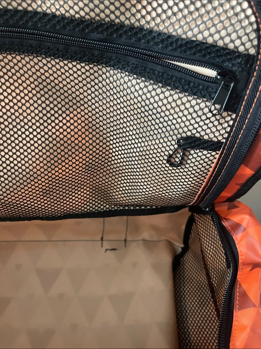 Orange Geometric Men's Duffel Bag - Backpack